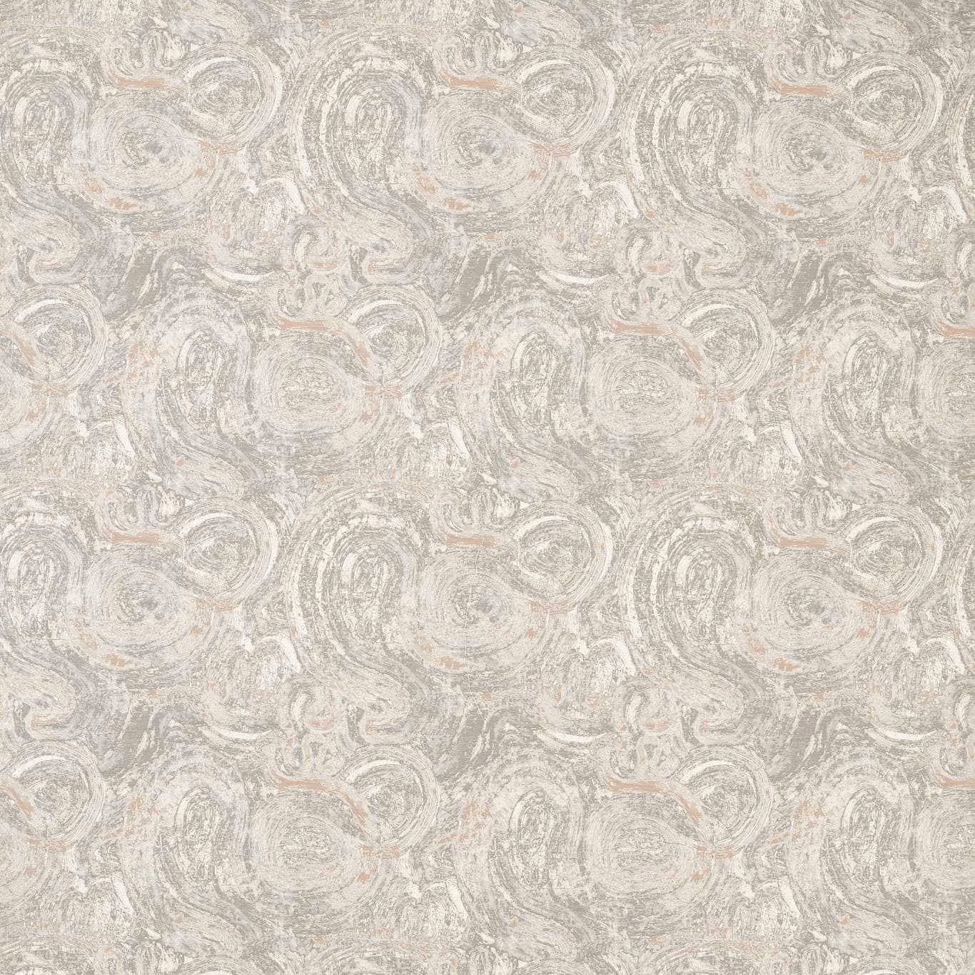 Pale slate-grey jacquard with scrolling paisley curls and subtle blush threads