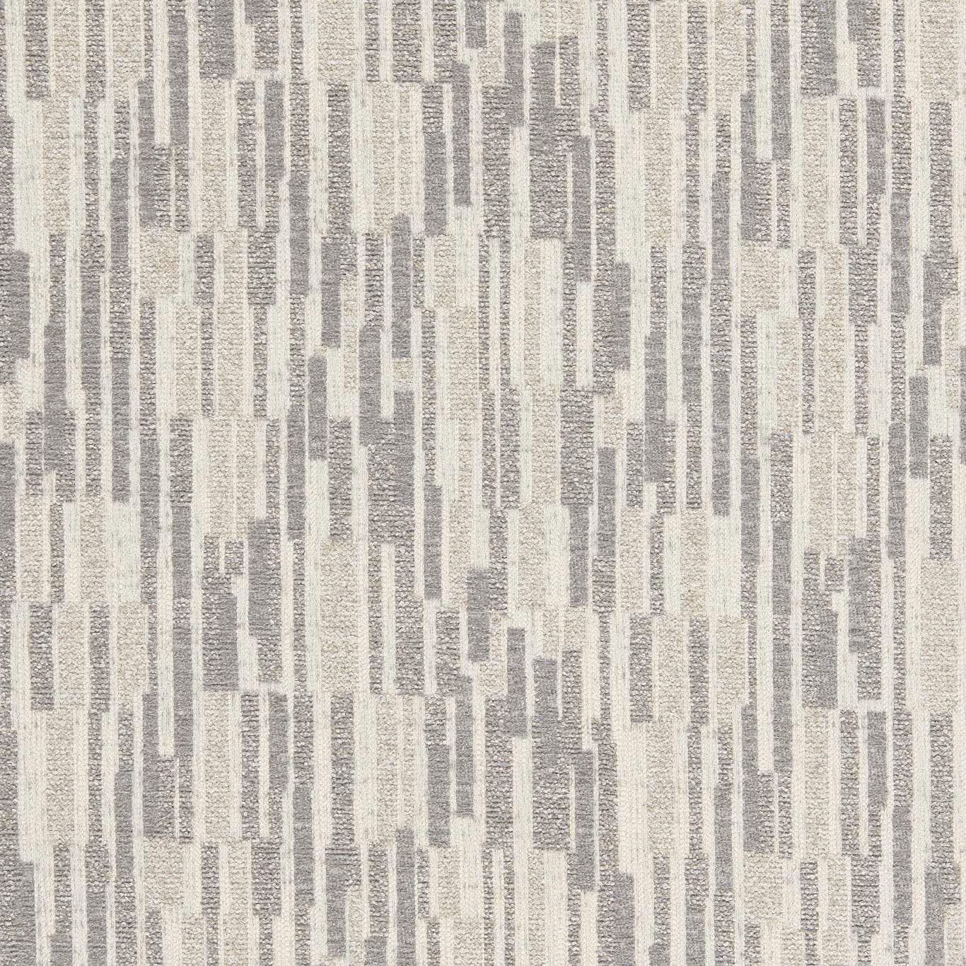 Pale slate-grey jacquard with ivory broken vertical blocks and tactile woven texture