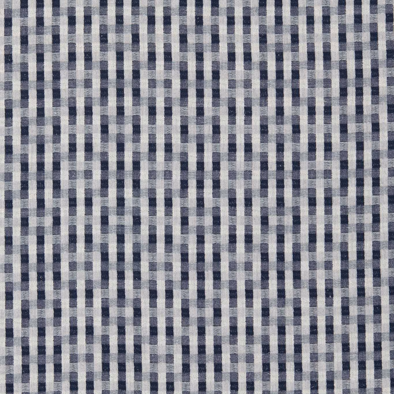 Ink navy jacquard check with grey and ivory woven squares