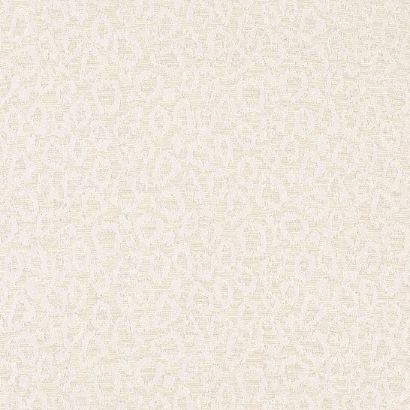 Pale ivory woven fabric with subtle cream looping motifs and softly textured surface