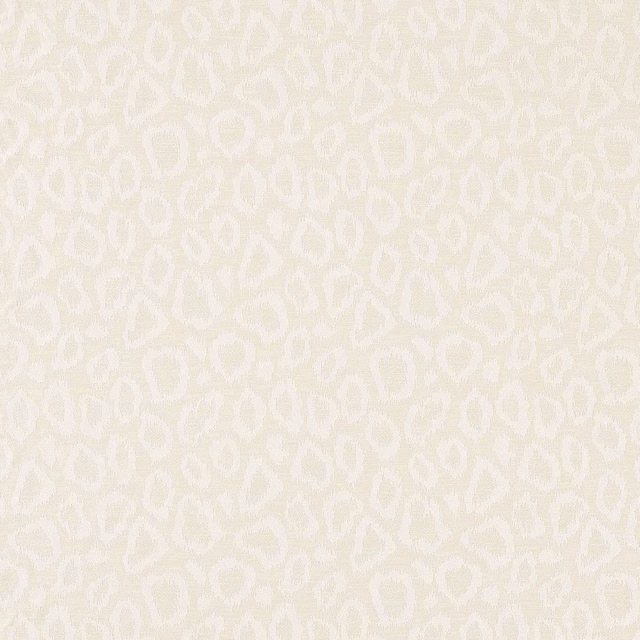 Pale ivory woven fabric with subtle cream looping motifs and softly textured surface