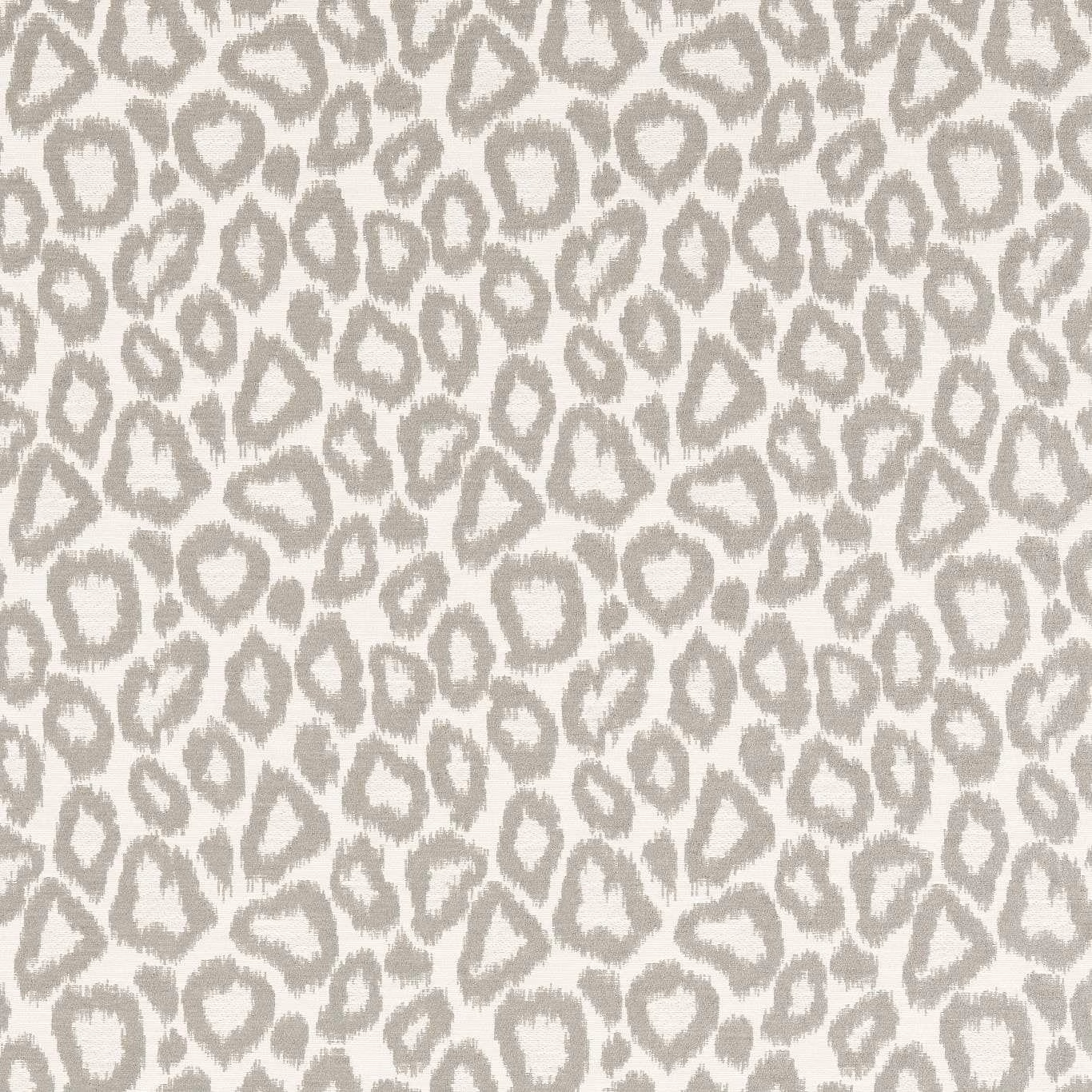 Warm ivory textile with dense soft slate-grey irregular spot motifs and lightly nubby surface