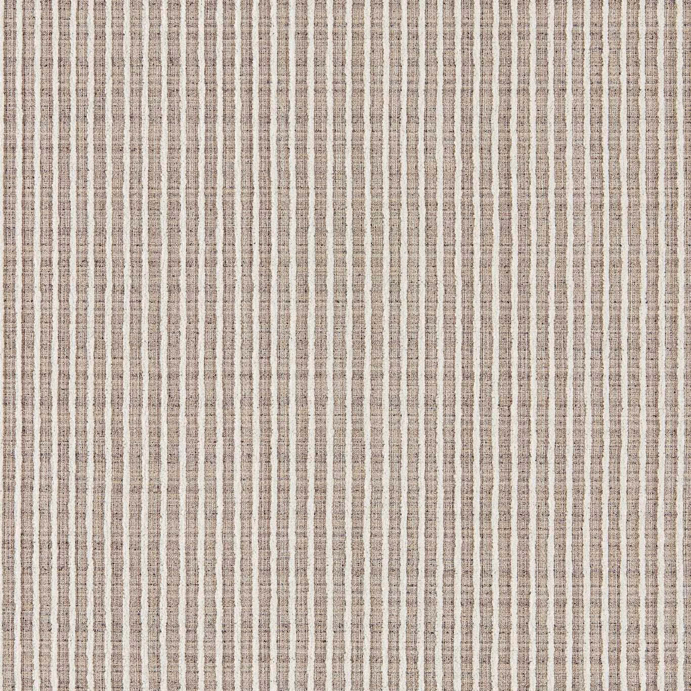Warm taupe and cream jacquard with fine vertical stripes and textured woven surface
