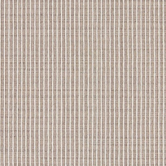 Warm taupe and cream jacquard with fine vertical stripes and textured woven surface