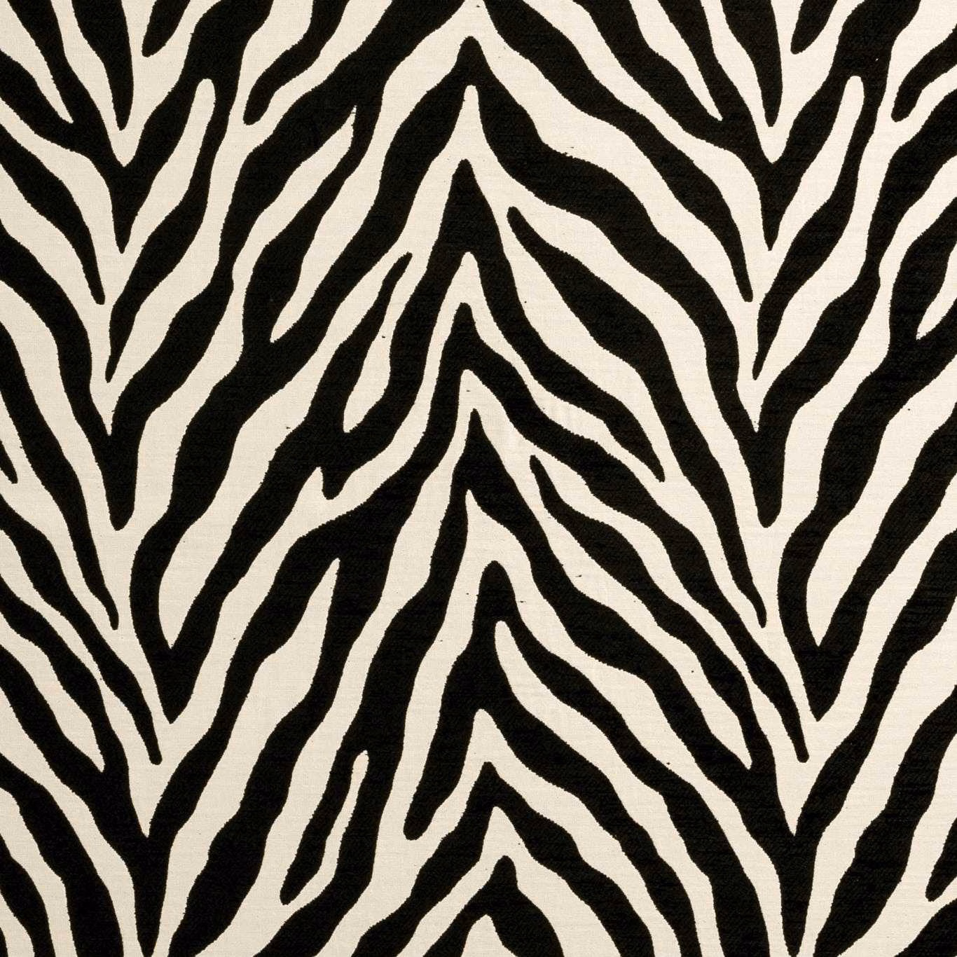 Black and ivory branching zebra stripes over a subtly textured woven ground