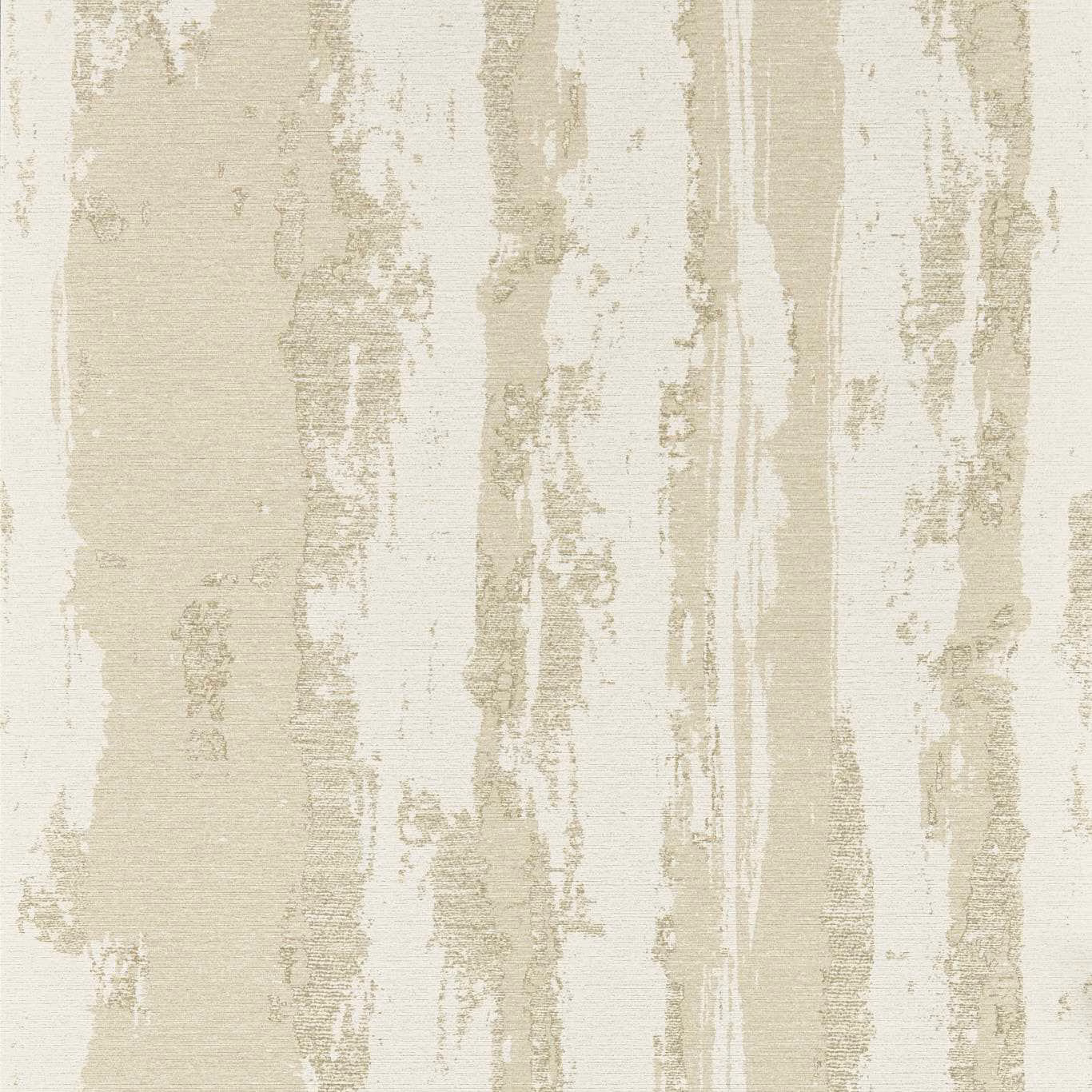 Ivory wallpaper with distressed taupe vertical bands and softly brushed texture