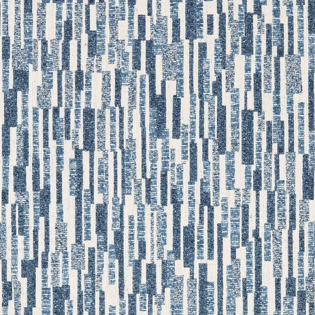Distressed ink-blue and ivory wallpaper with irregular vertical geometric bars