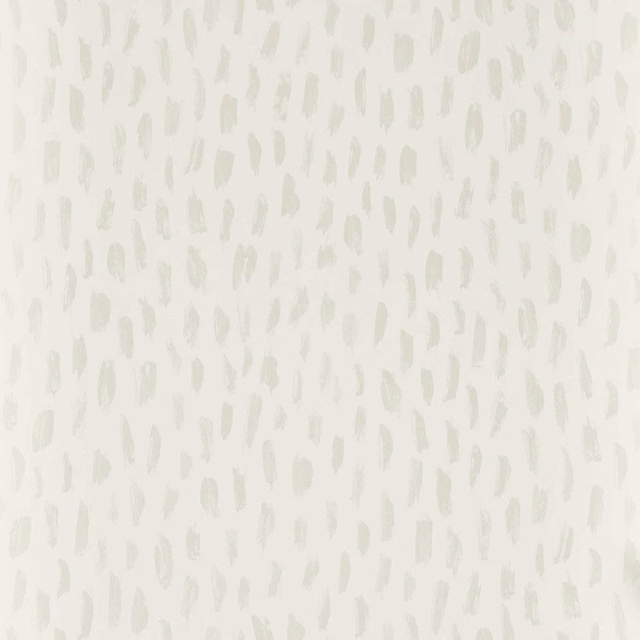 Ivory wallpaper with pale sage-grey vertical brush marks in a loose repeat