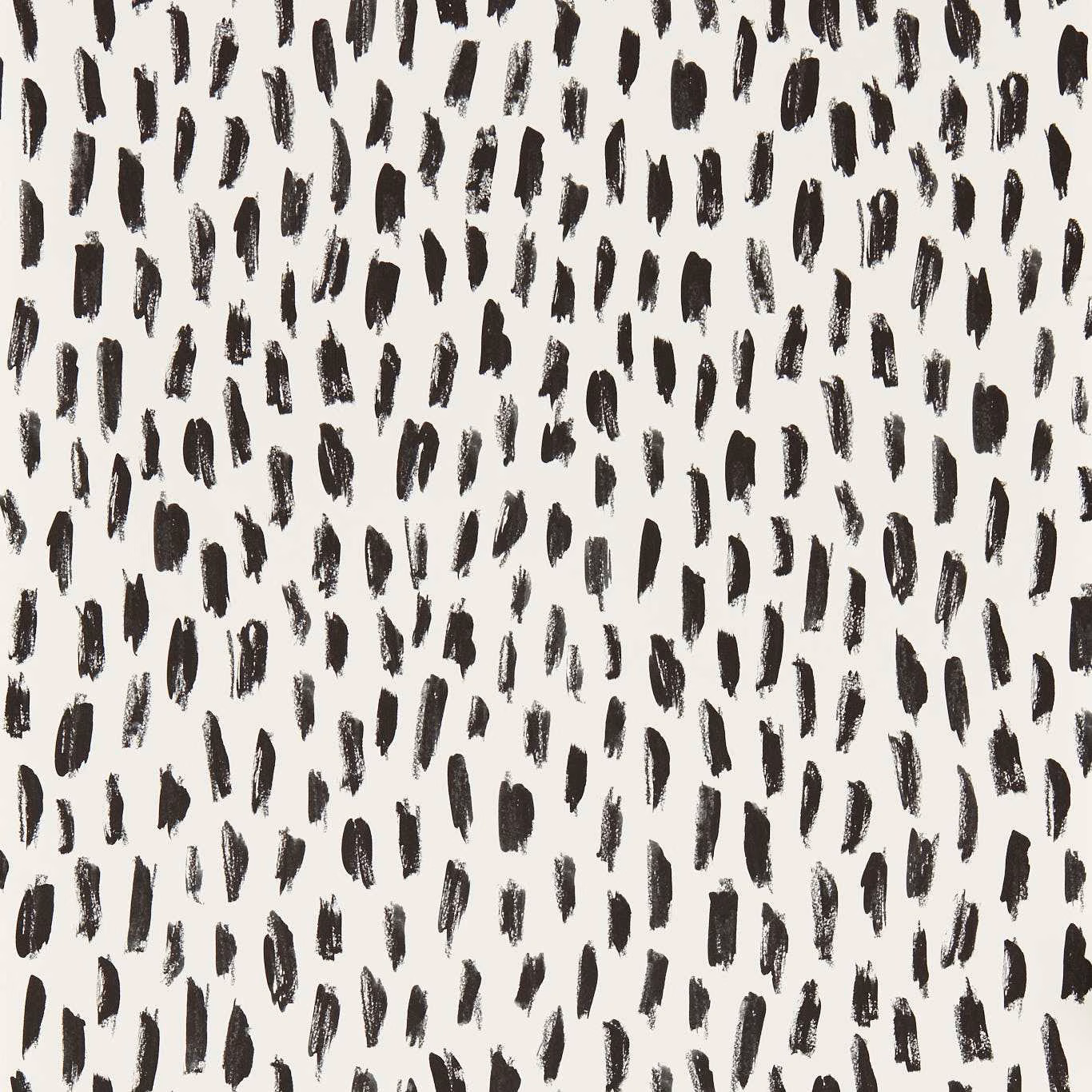 Ivory wallpaper with scattered uneven noir brushstroke marks and painterly texture