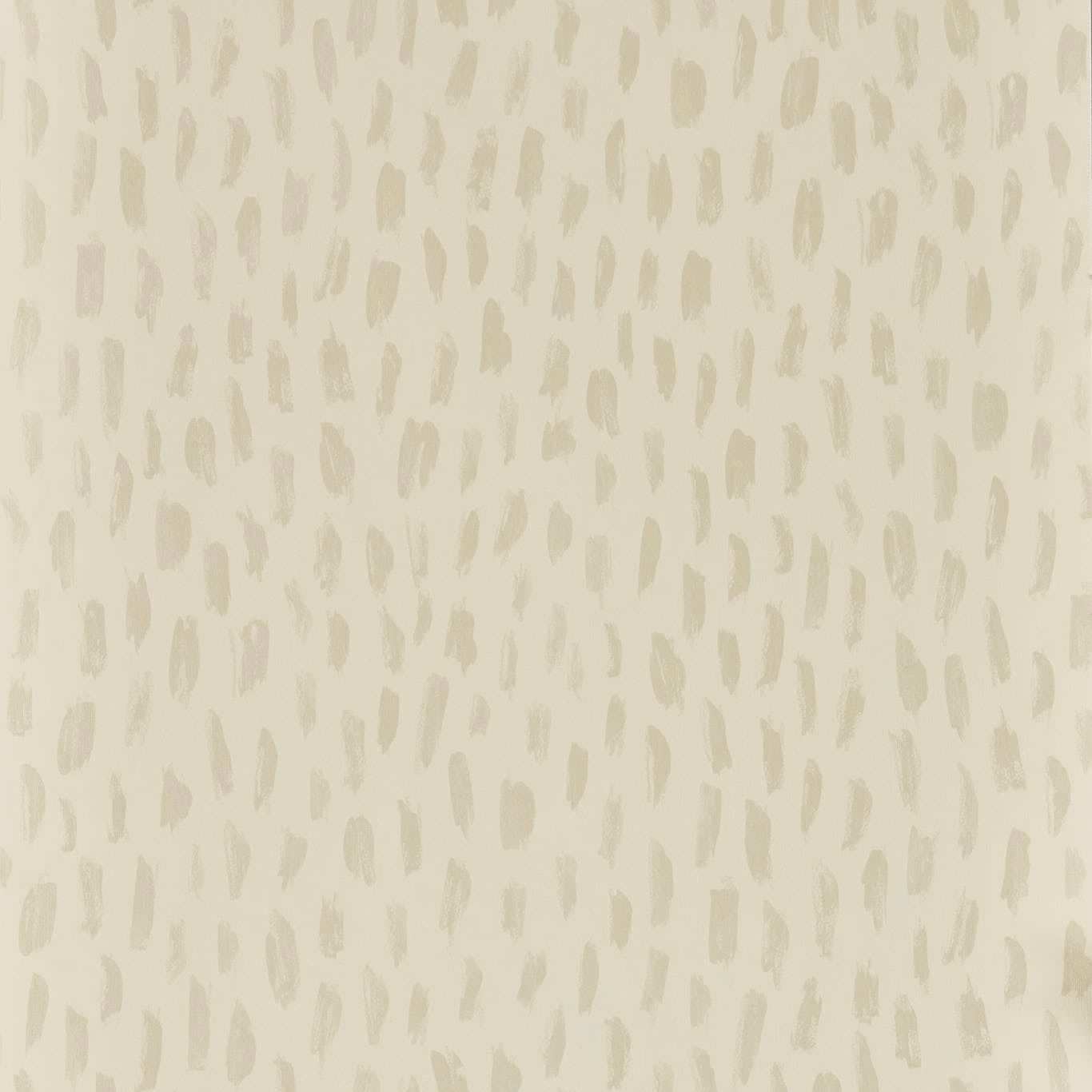 Ivory wallpaper with scattered muted sage vertical brush marks