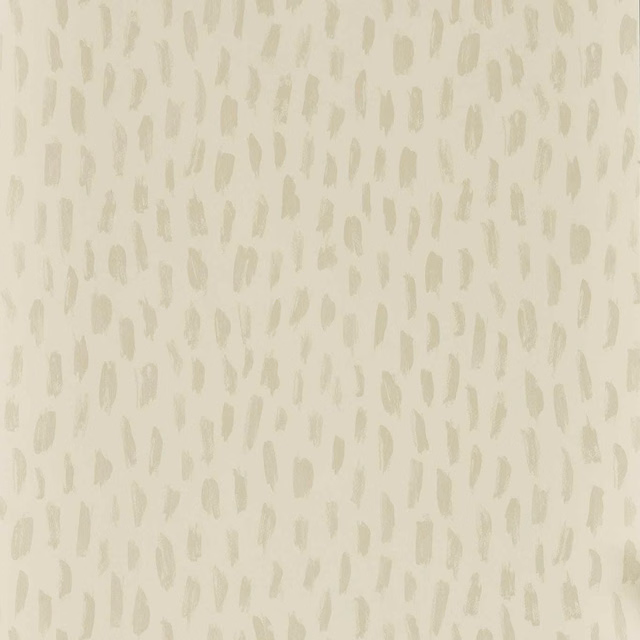 Ivory wallpaper with scattered muted sage vertical brush marks