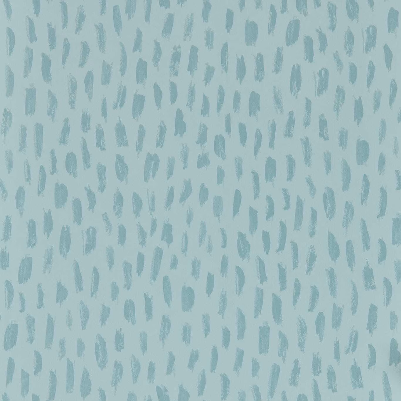 Pale aqua wallpaper with loose blue-green vertical brush marks and soft texture