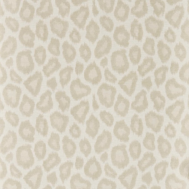 Pale cream wallpaper with soft taupe abstract ikat motifs and a gently mottled texture