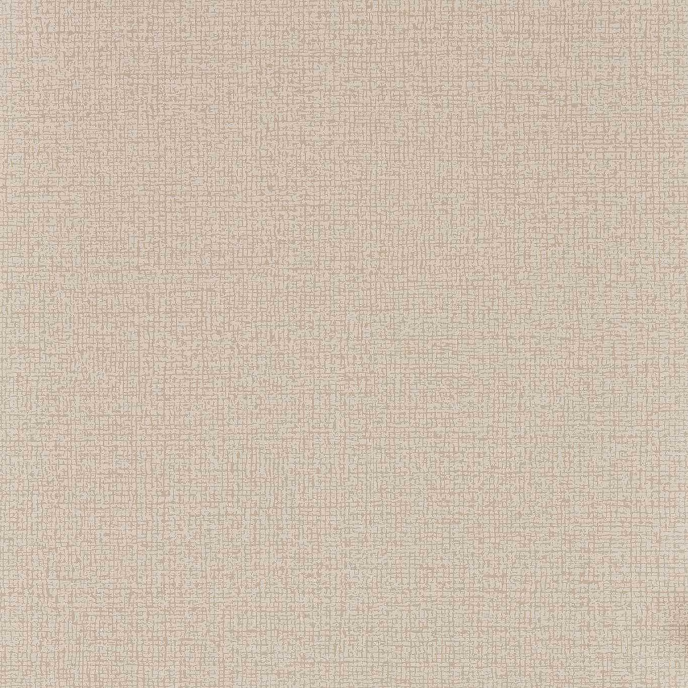 Warm linen-beige wallpaper with a tiny muted aqua-grey crosshatched texture.