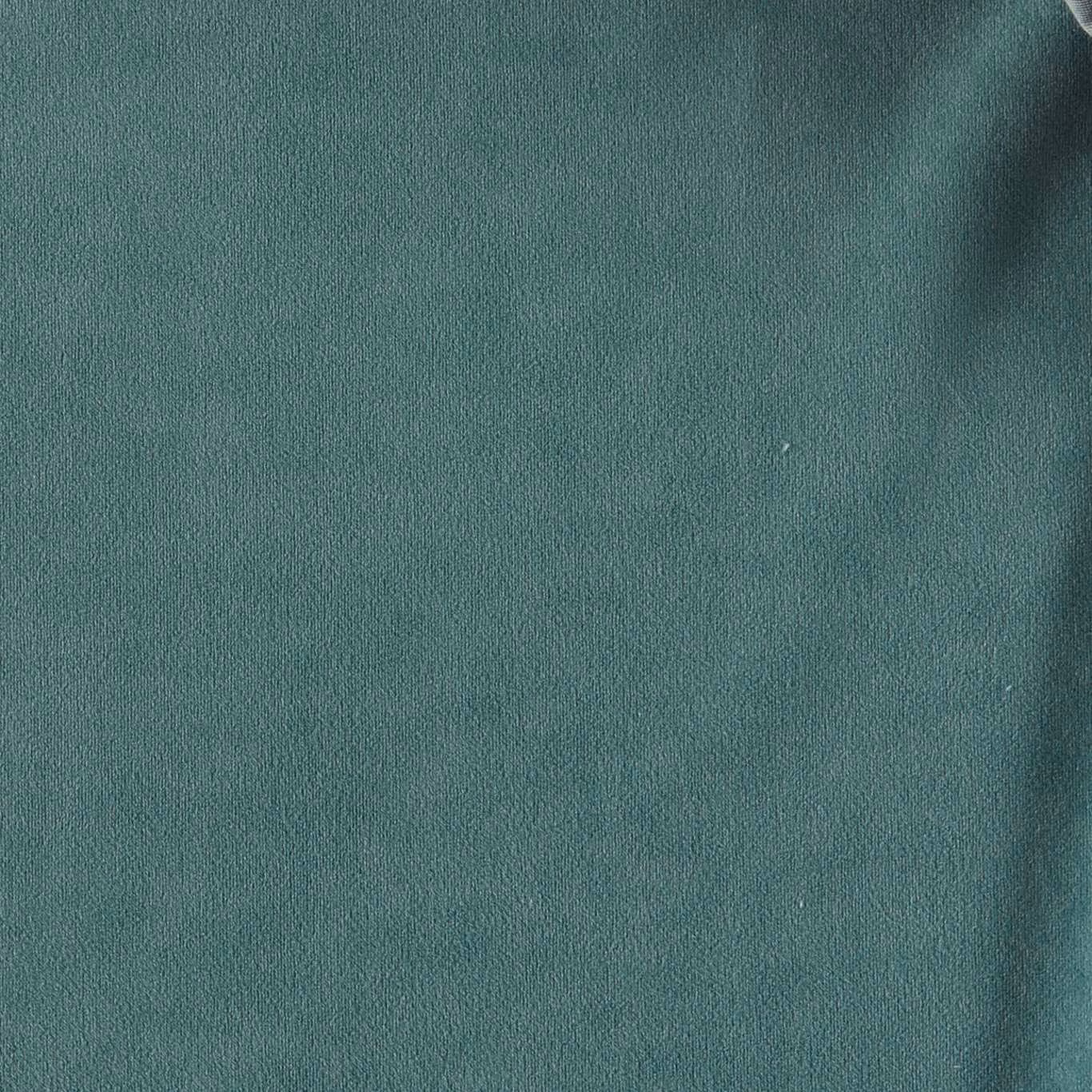 Close-up of muted mineral teal fabric with a softly directional, velvety surface
