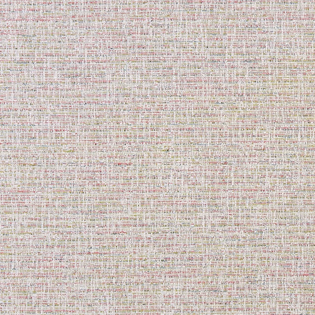 Pale ivory woven swatch with blush pink, sage and taupe crosshatch texture