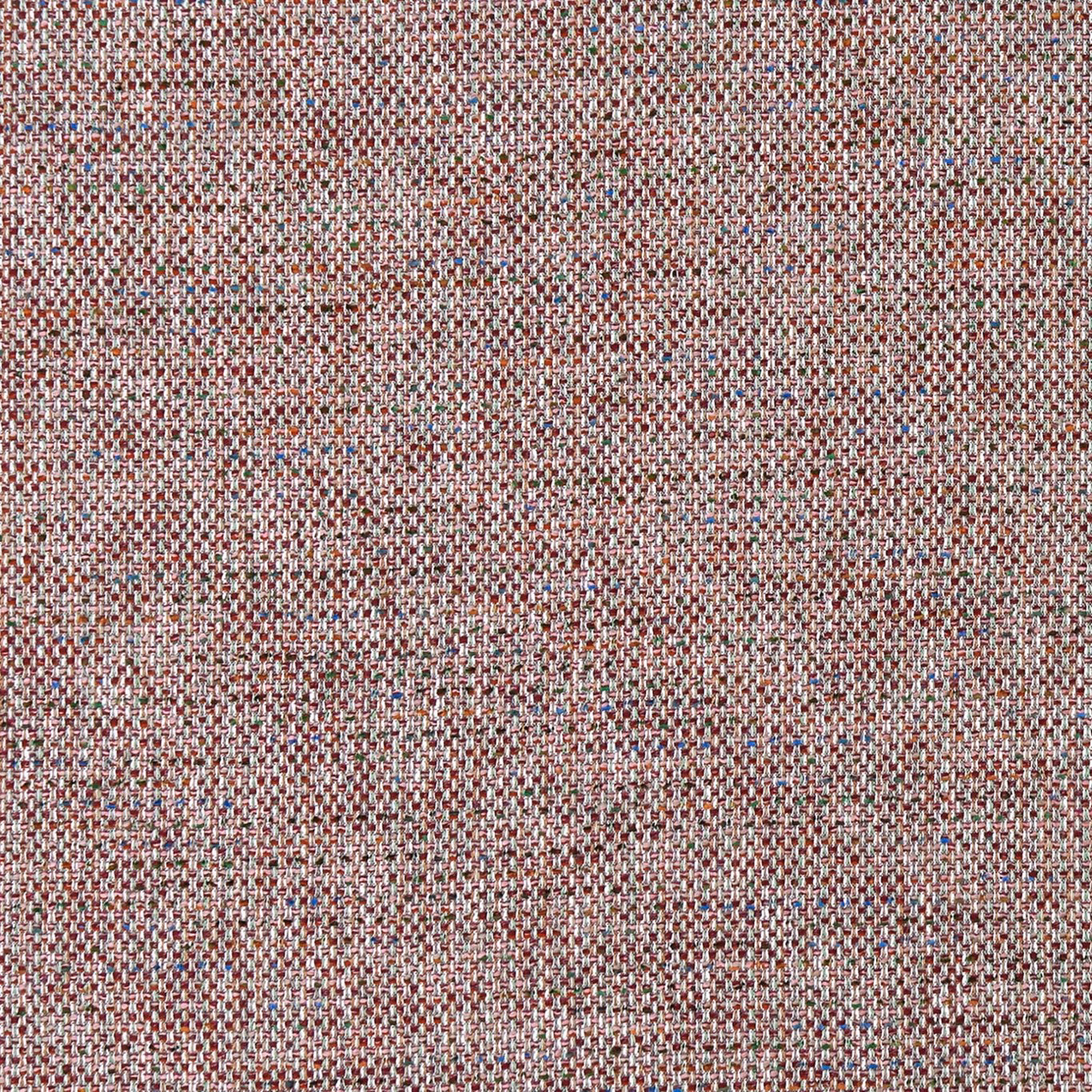 Close-up of dusty berry fabric with cream, charcoal and subtle blue-green woven flecks