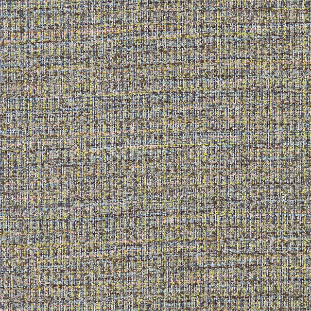 Close-up of mottled taupe weave with olive, cream, charcoal and rust flecks