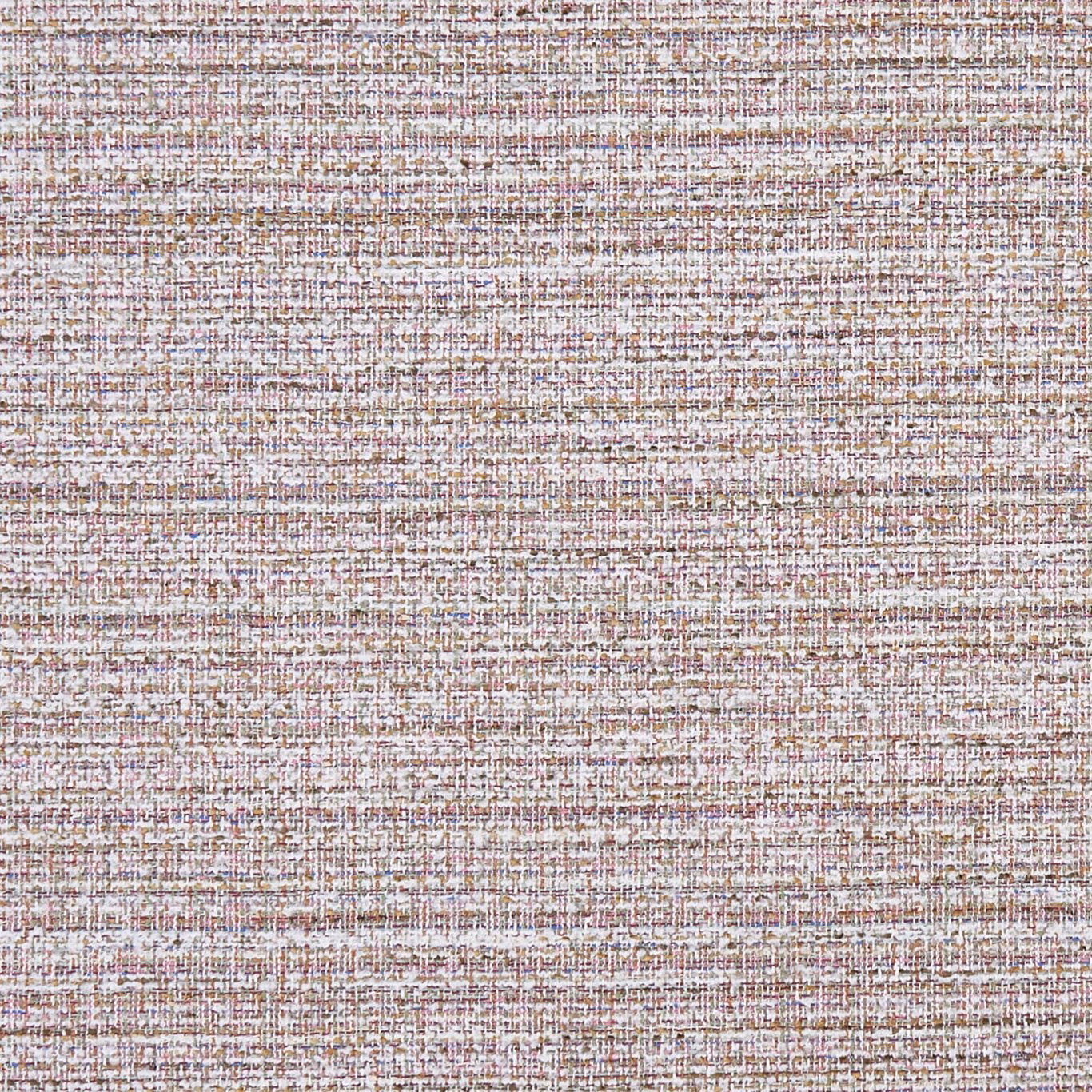 Close-up of ivory woven fabric with blush, lilac and powder-blue horizontal threads