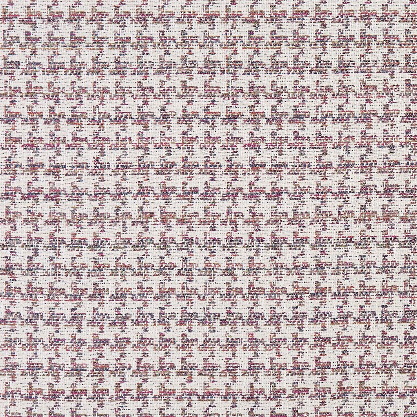 Cream woven ground with irregular berry-plum flecks and fine dark texture