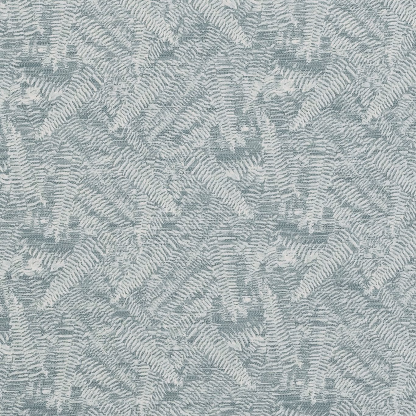 Pale eau de nil woven fabric with layered fern-like marks and soft texture