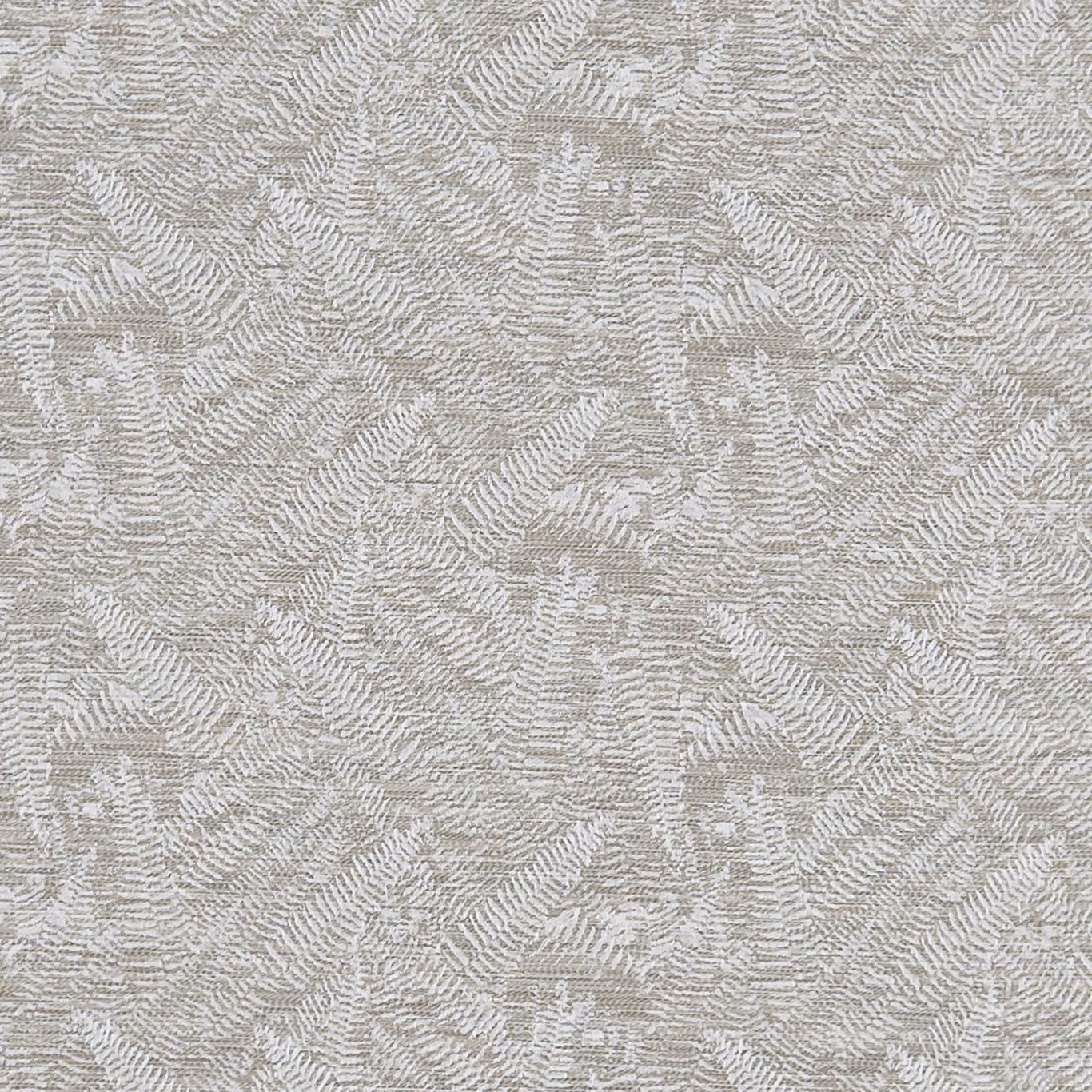 Pale mocha taupe woven fabric with layered fern-like marks and fine ridged texture