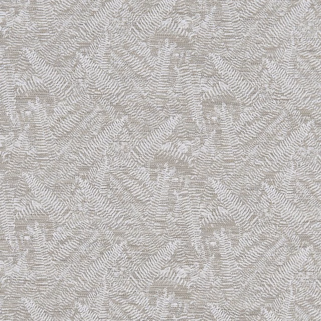 Pale mocha taupe woven fabric with layered fern-like marks and fine ridged texture