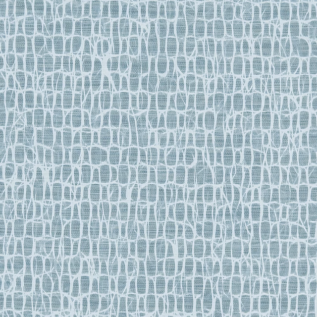 Pale eau-de-nil woven ground with irregular white linear lattice and tactile texture