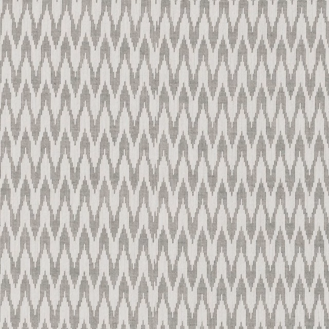 Cool silver-grey and ivory woven fabric with a small repeating diamond pattern