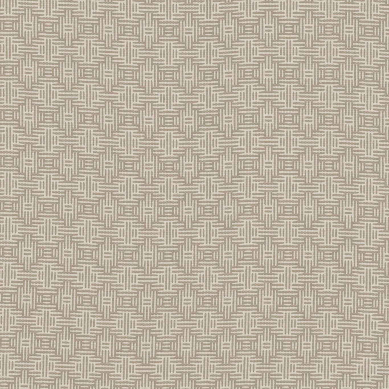 Warm taupe and cream geometric basketweave texture in a close-up fabric swatch