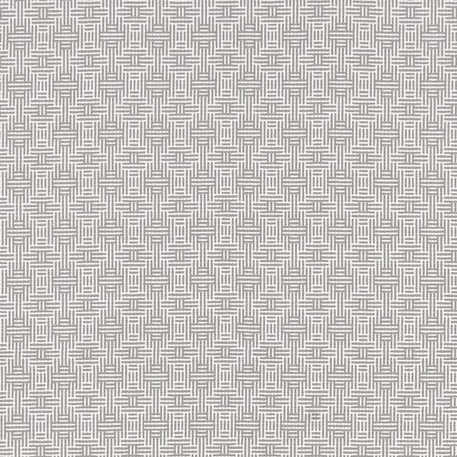 Cool silver-grey fabric with a dense interlocking geometric weave and subtle texture