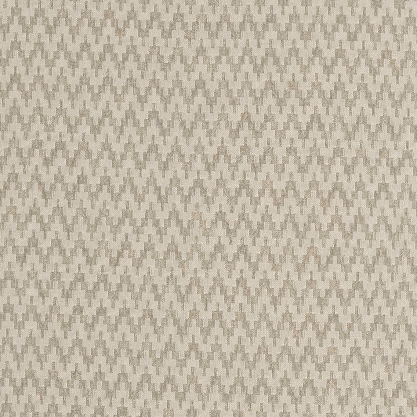 Pale greige woven fabric with a small, softly angular geometric repeat