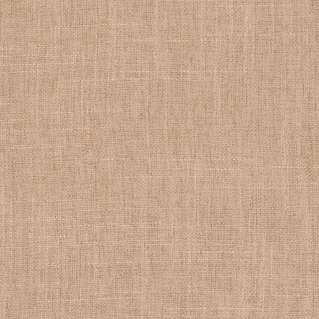 Close-up of warm sand-beige plain weave with fine tonal and slub texture