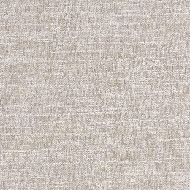 Close-up of warm ivory fabric with fine taupe crosshatched woven texture