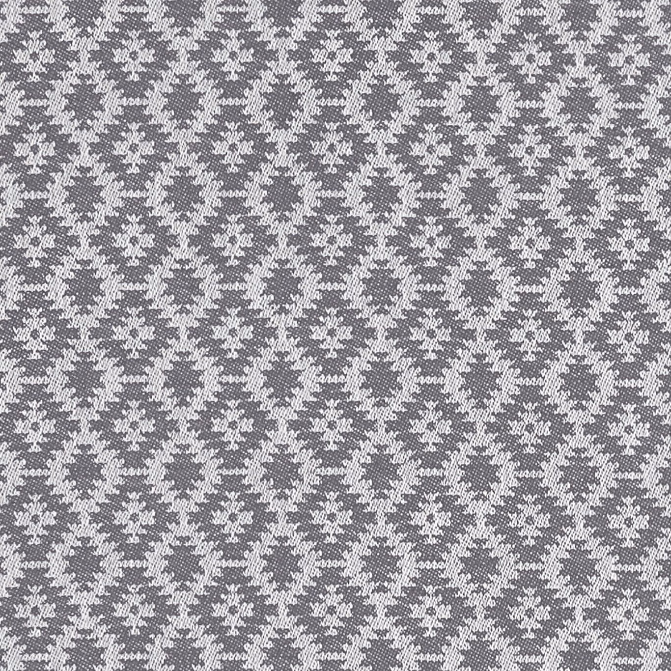 Charcoal grey woven ground with tiny pale floral motifs in a tight repeat