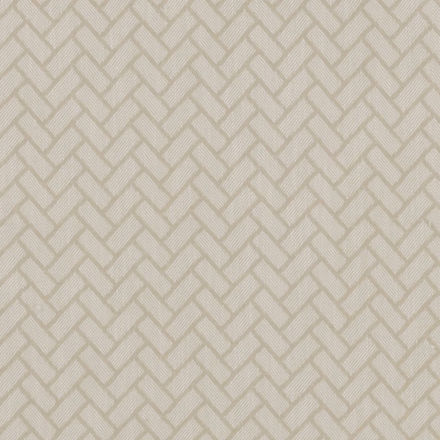 Pale ivory woven ground with a soft beige interlocking chevron lattice