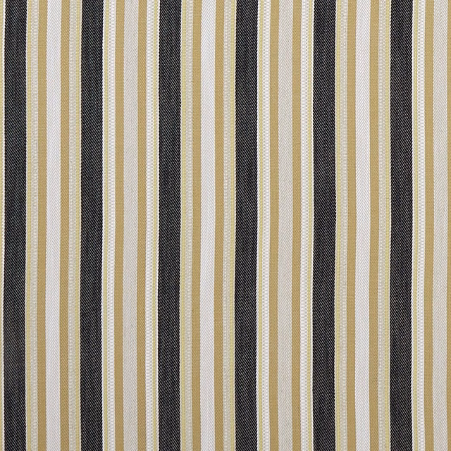 Charcoal, ochre and cream vertical stripe weave with a fine ribbed texture