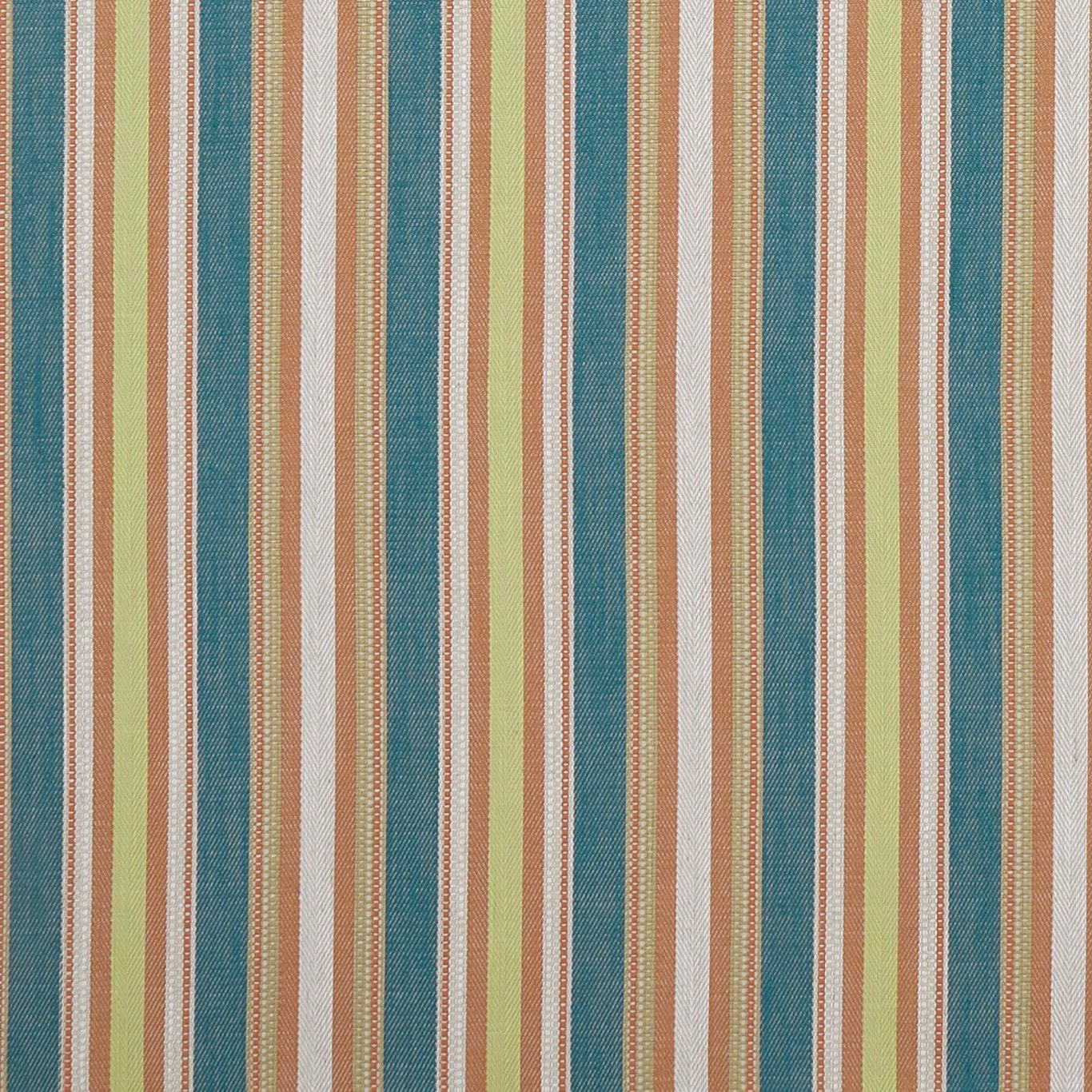 Teal and spice vertical woven stripes with fine cream pinstripes and textured surface