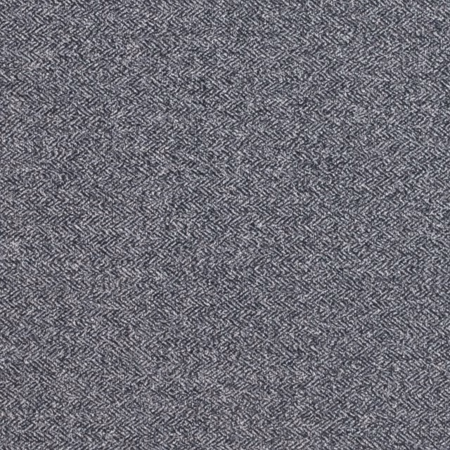 Charcoal indigo woven fabric with a fine broken herringbone texture