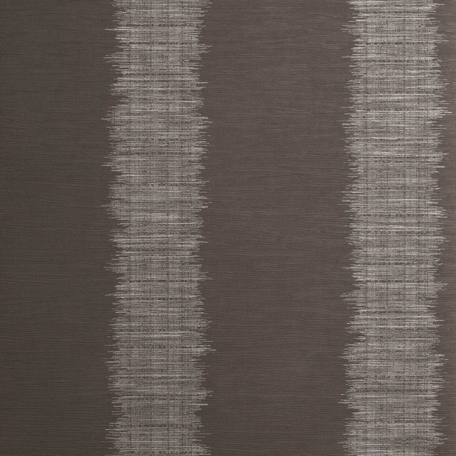 Charcoal-brown wallpaper with pale grey distressed vertical bands and fine striations