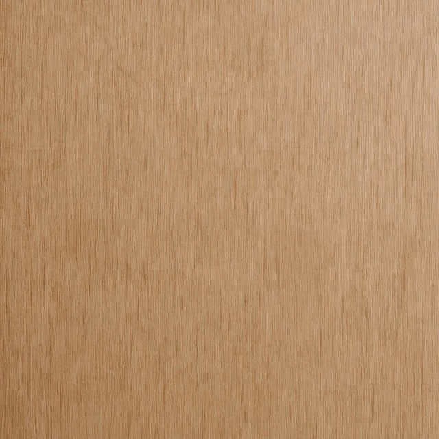 Warm bamboo-beige wallpaper with fine vertical striations and subtle tonal variation