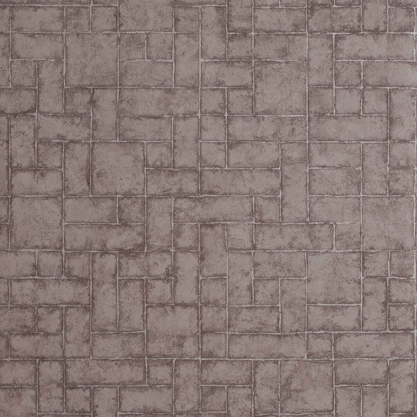 Muted taupe-grey wallpaper with irregular outlined stone blocks and mottled shading