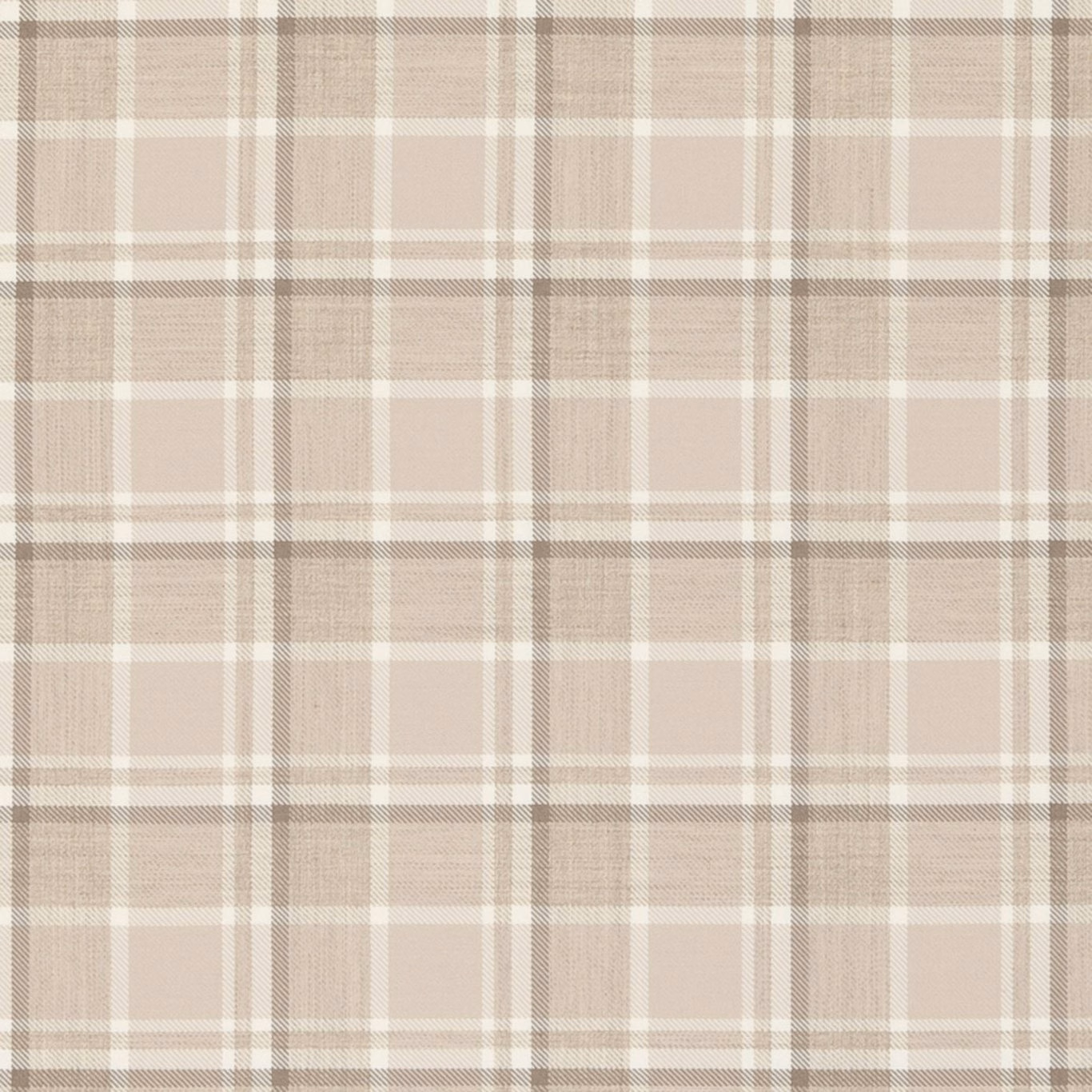 Natural beige plaid with taupe-grey bands and a finely woven surface