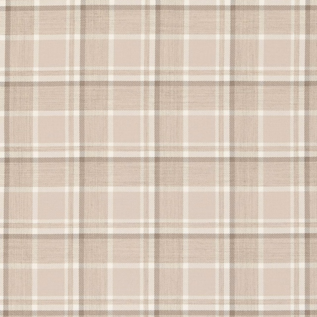 Natural beige plaid with taupe-grey bands and a finely woven surface