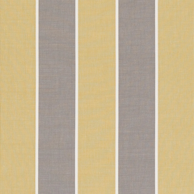 Citrus yellow and warm grey vertical stripe with a fine woven crossweave texture