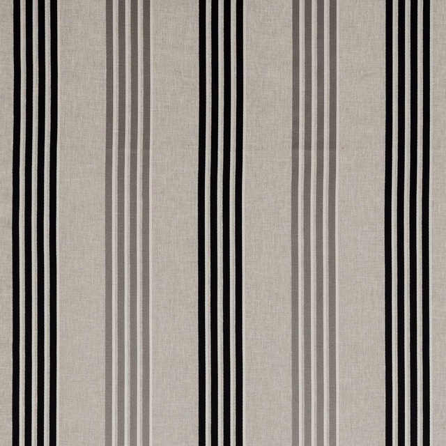 Charcoal, black and stone vertical stripes with a finely woven surface