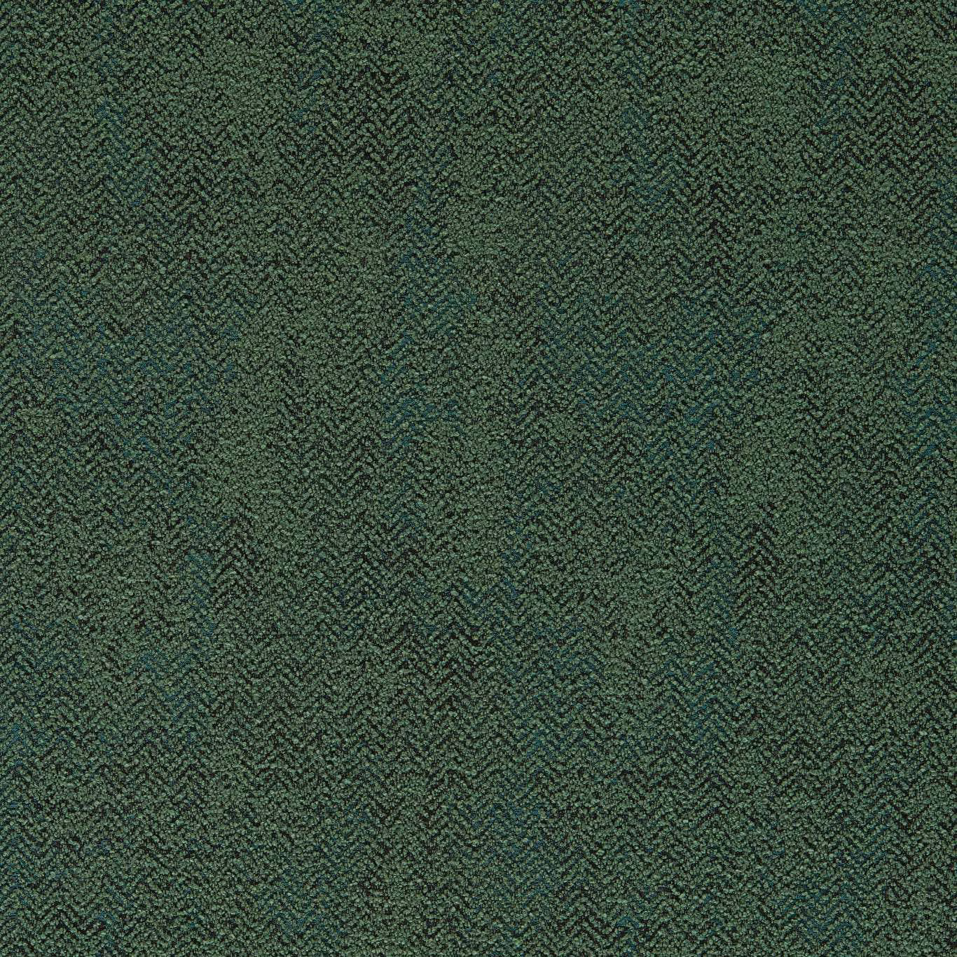 Deep moss green woven swatch with a fine, dark herringbone texture