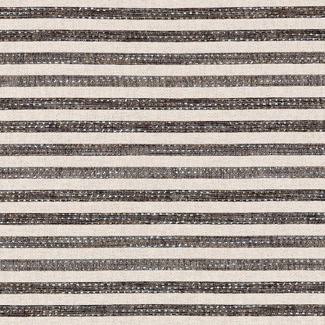 Charcoal and linen horizontal stripe with a tactile, irregular woven texture