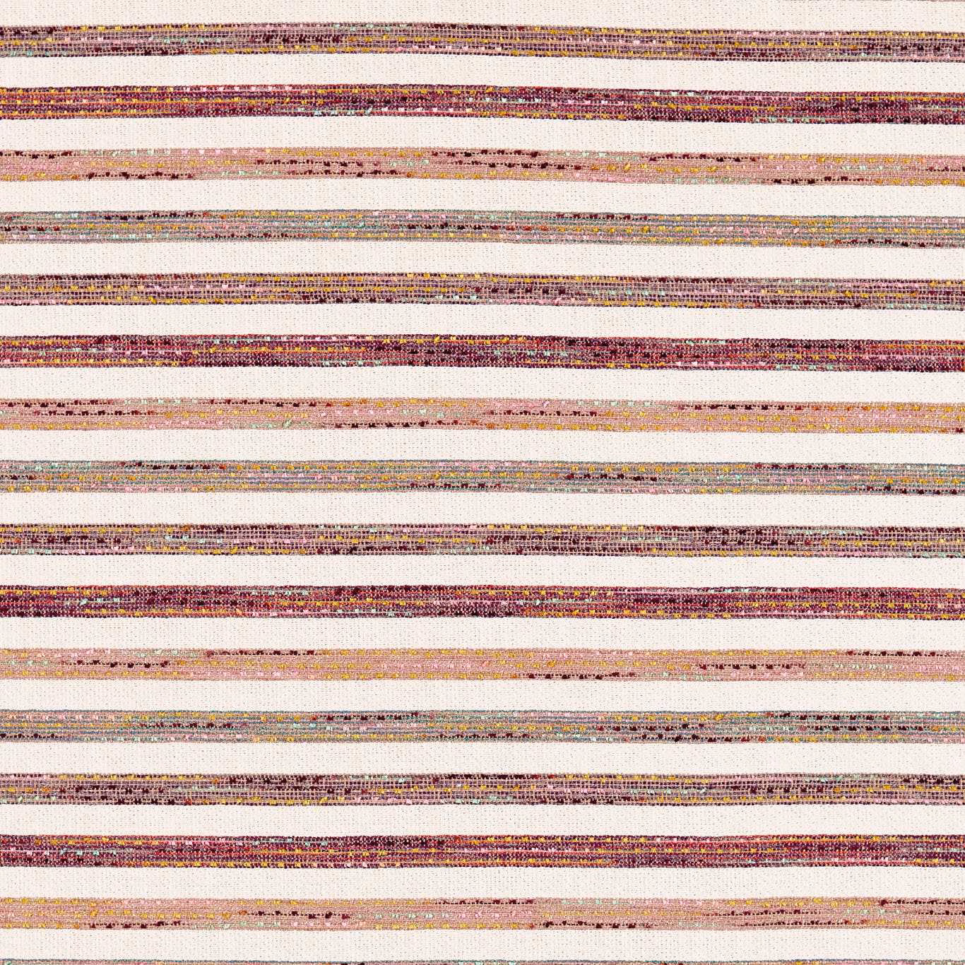 Cream woven stripe with plum, blush and muted gold horizontal bands