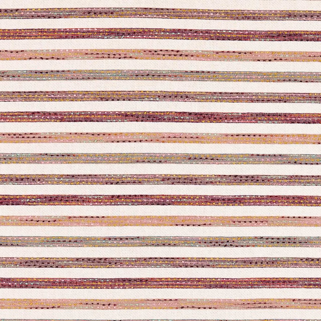 Cream woven stripe with plum, blush and muted gold horizontal bands